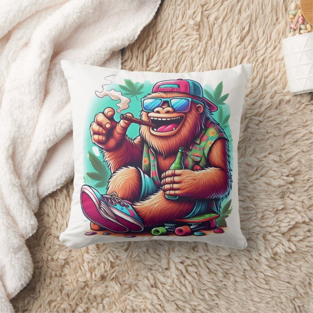 Joyful creature celebrating outdoors cushion (Blanket)