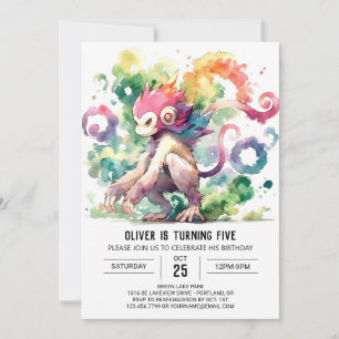 Joyful Custom Monkey Birthday Invitation