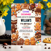 joyful cute food Kids Cookie Exchange 7th Birthday
