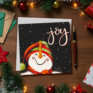 Joyful Cute Snowman Christmas Inspirivity Holiday Card