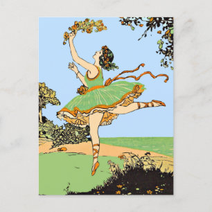 joyful dancer print postcard