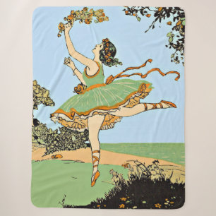 joyful dancer print sherpa blanket
