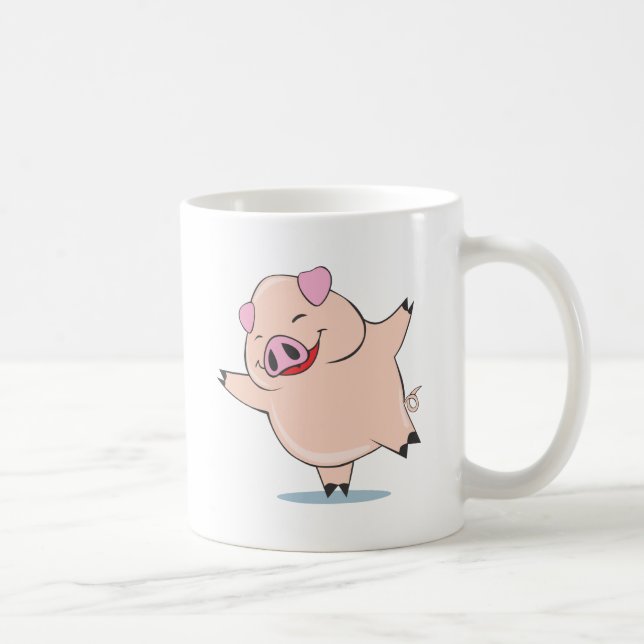 Joyful Dancing Pig Coffee Mug (Right)