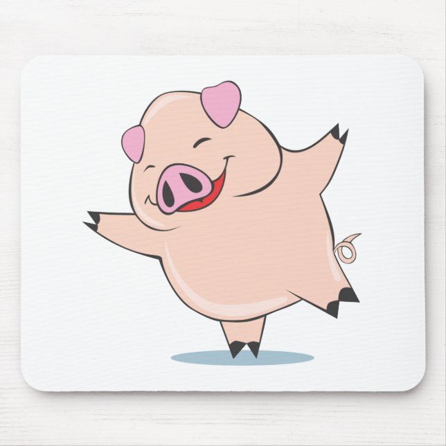 Joyful Dancing Pig Mouse Pad (Front)