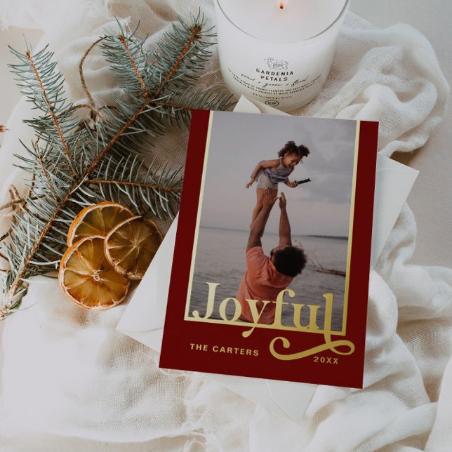 Joyful Dark Burgundy Bold Typography Photo (Creator Uploaded)