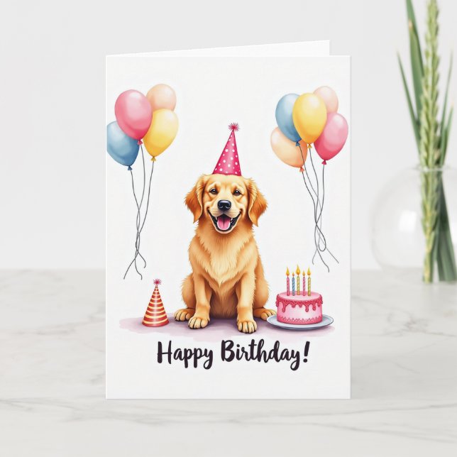 Joyful Dog Birthday Party Card (Front)