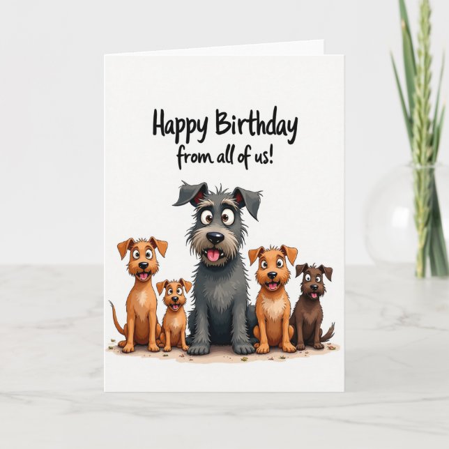 Joyful Dog Friends Birthday Card (Front)