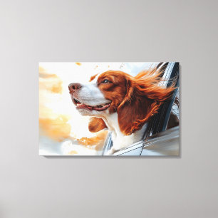 Joyful Dog in the Wind Art Print