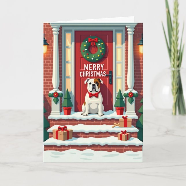 Joyful Dog Wreath Card (Front)