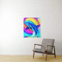Joyful Dolphin in Rainbow Colours