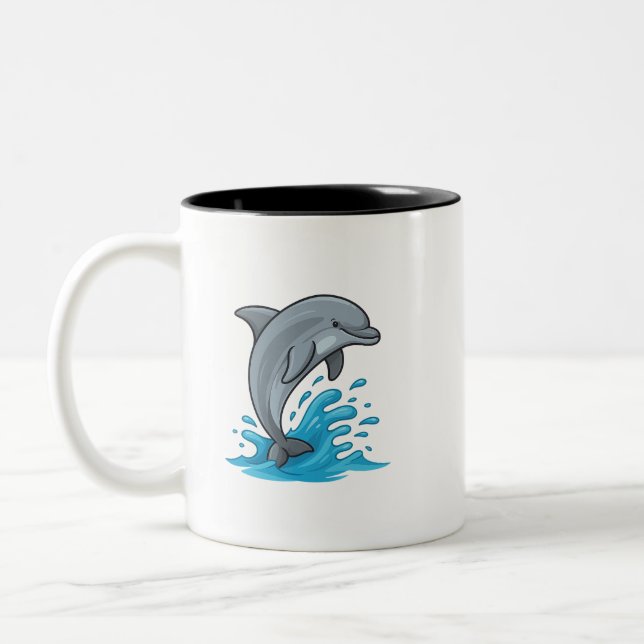 Joyful Dolphin Splash - Mug (Left)