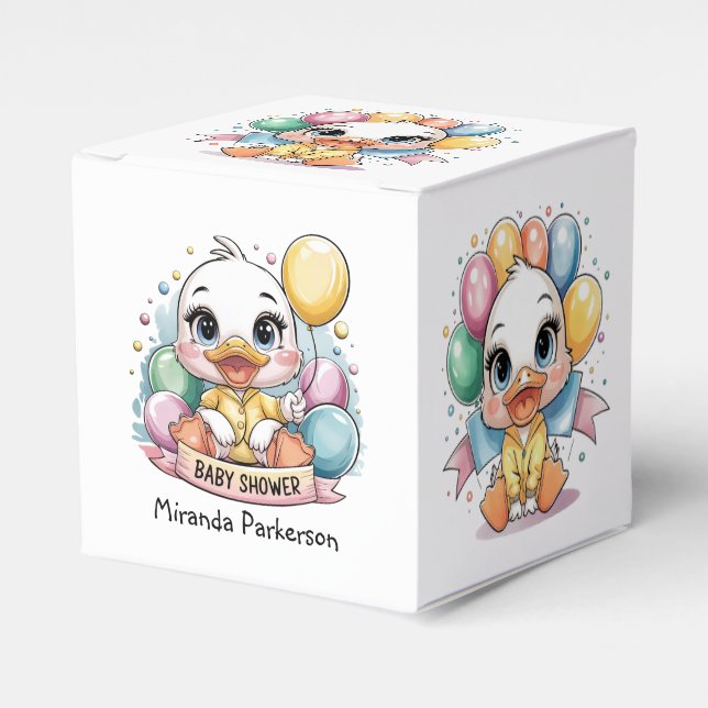 Joyful Duckling Baby Shower Favour Box (Front Side)