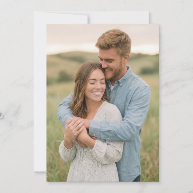 Joyful Earthy Romantic Photo Invitation (Front)