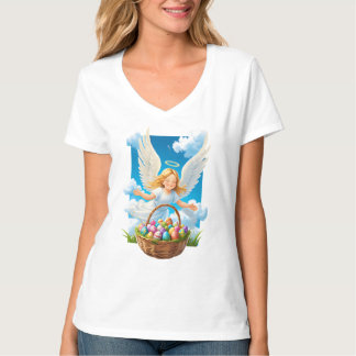Joyful Easter Angel with Basket T-Shirt