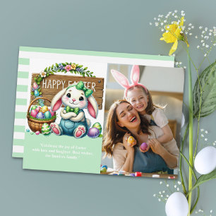 "Joyful Easter! Cute Rabbit and Family Photo" Invitation