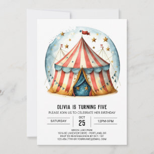 Joyful Editable Whimsy Circus Birthday Invitation