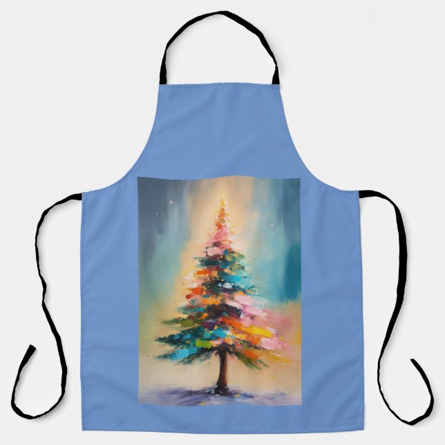  "Joyful Elegance: Christmas Tree Apron" Apron (Front)