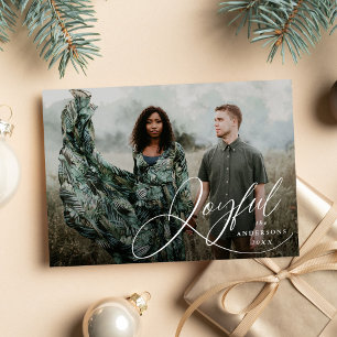 Joyful Elegance Script Photo Holiday Card
