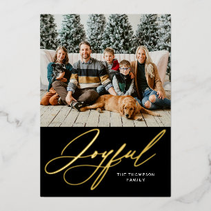Joyful Elegant Personalised Gold Black Photo