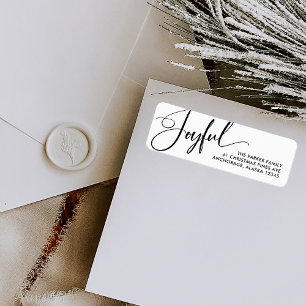 Joyful Elegant Script Christmas Black and White