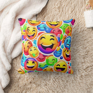 Joyful Emotion Art: Colorful Painting Cushion
