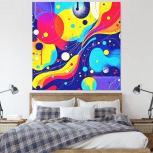 Joyful Energy Flow Art Canvas Print