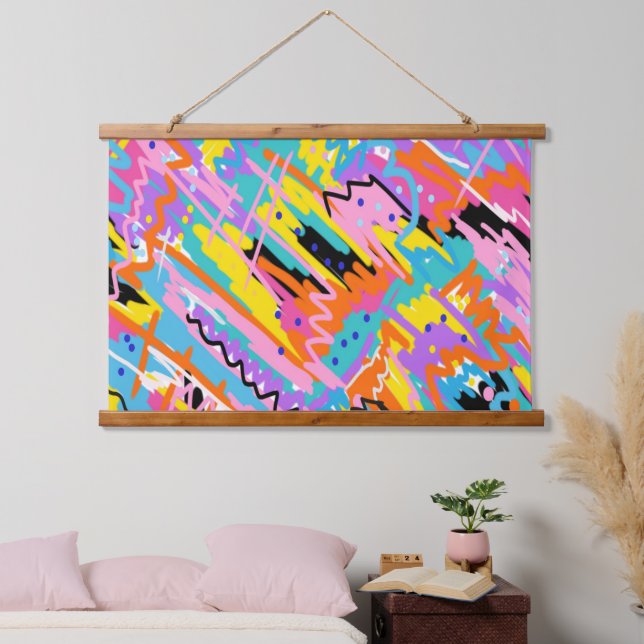 Joyful Expression Abstract Art  Hanging Tapestry (Bedroom)