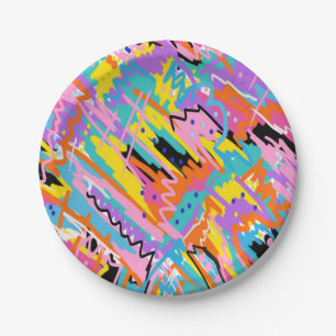 Joyful Expression Abstract Print Paper Plate