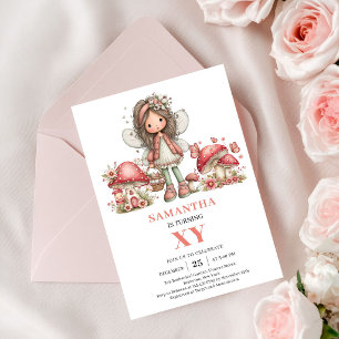Joyful Fairy 6th Birthday Pastel Floral Invitation
