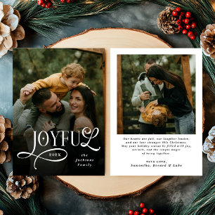 Joyful Family 2 Photo Christmas Holiday Card