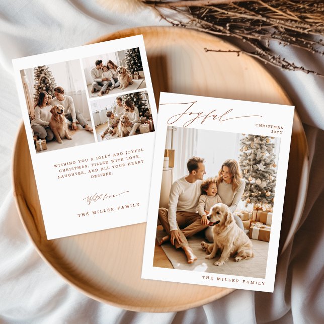 Joyful Family Christmas Photo Pet Dog Holiday Card (Creator Uploaded)