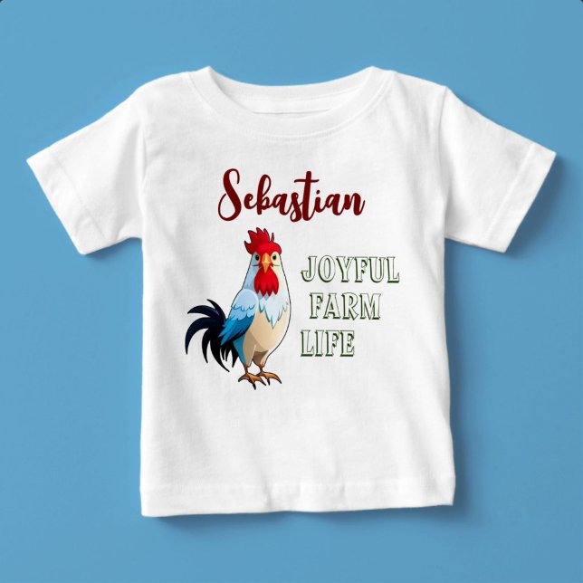 Joyful Farm Life Custom Name Baby T-Shirt (Joyful Farm Life)