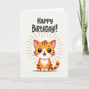 Joyful Feline Birthday Card