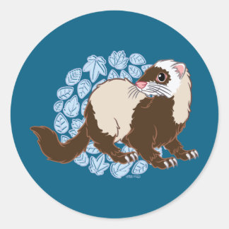 Joyful Ferret Classic Round Sticker