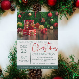 Joyful Festive Christmas Celebration Holiday Invitation