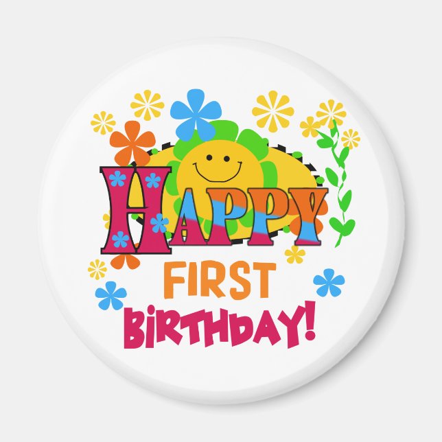 Joyful First Birthday T-shirts and Gifts Magnet (Front)