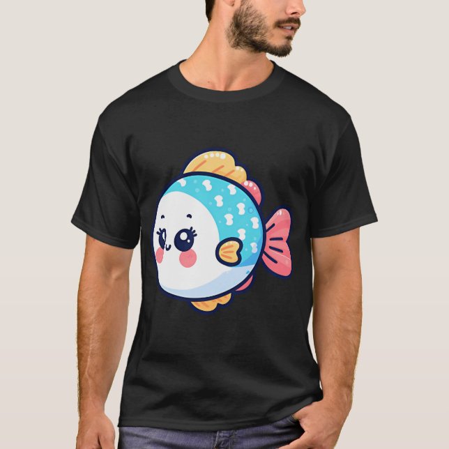 Joyful Fish Cartoon T-Shirt (Front)