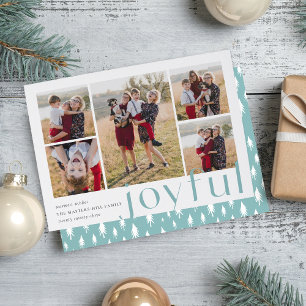 Joyful Five   Holiday Photo Collage Card   Frost