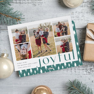 Joyful Five   Holiday Photo Collage Card   Spruce