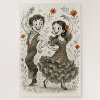 Joyful Flamenco Whirl Jigsaw Puzzle