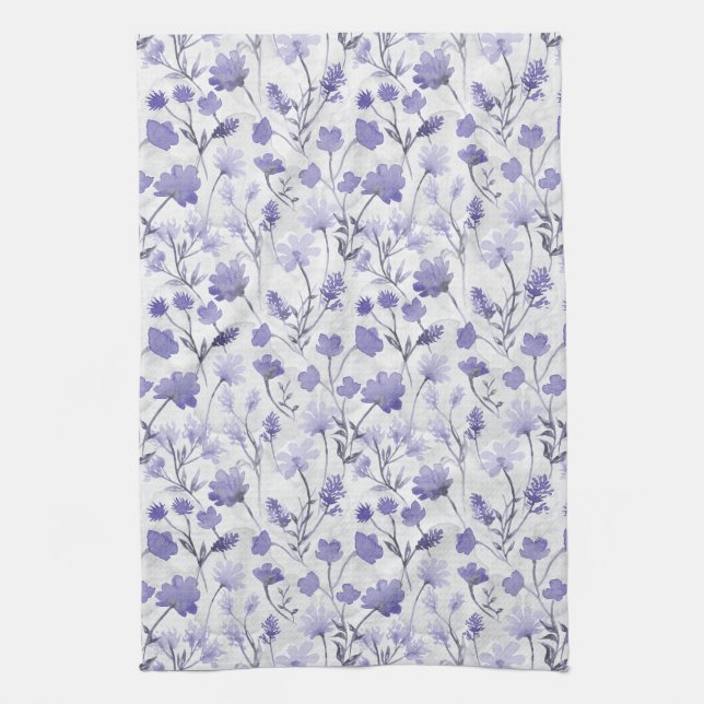 Joyful Flora Kitchen Towel - Lilac (Vertical)
