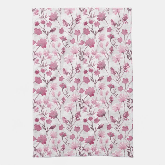 Joyful Flora Kitchen Towel - Rose (Vertical)