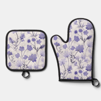 Joyful Flora Oven Mitt & Pot Holder Set - Lilac