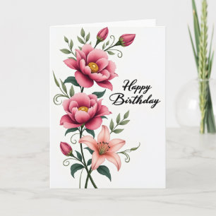 Joyful Floral Cascade Card