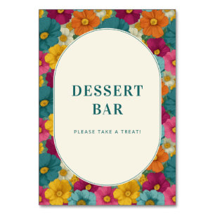 Joyful Floral Dessert Bar Sign Table Number