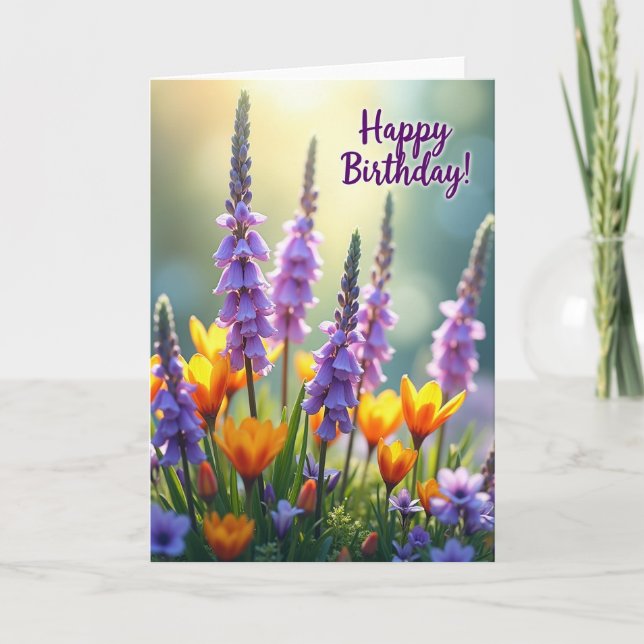 Joyful Floral Glow Card (Front)
