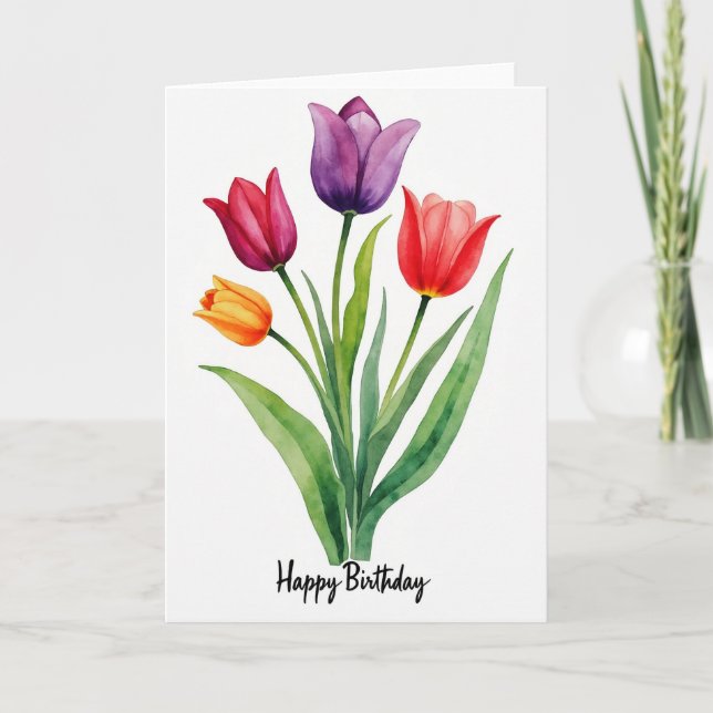 Joyful Floral Painting Card (Front)