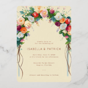 Joyful Floral Wedding Invitation