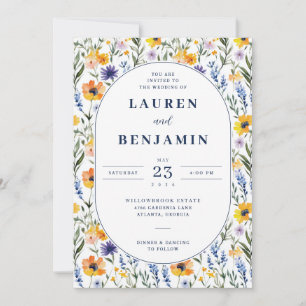 Joyful Floral Whimsical Wedding Invitation