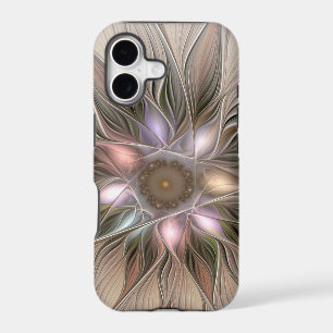 Joyful Flower Abstract Beige Brown Floral Fractal